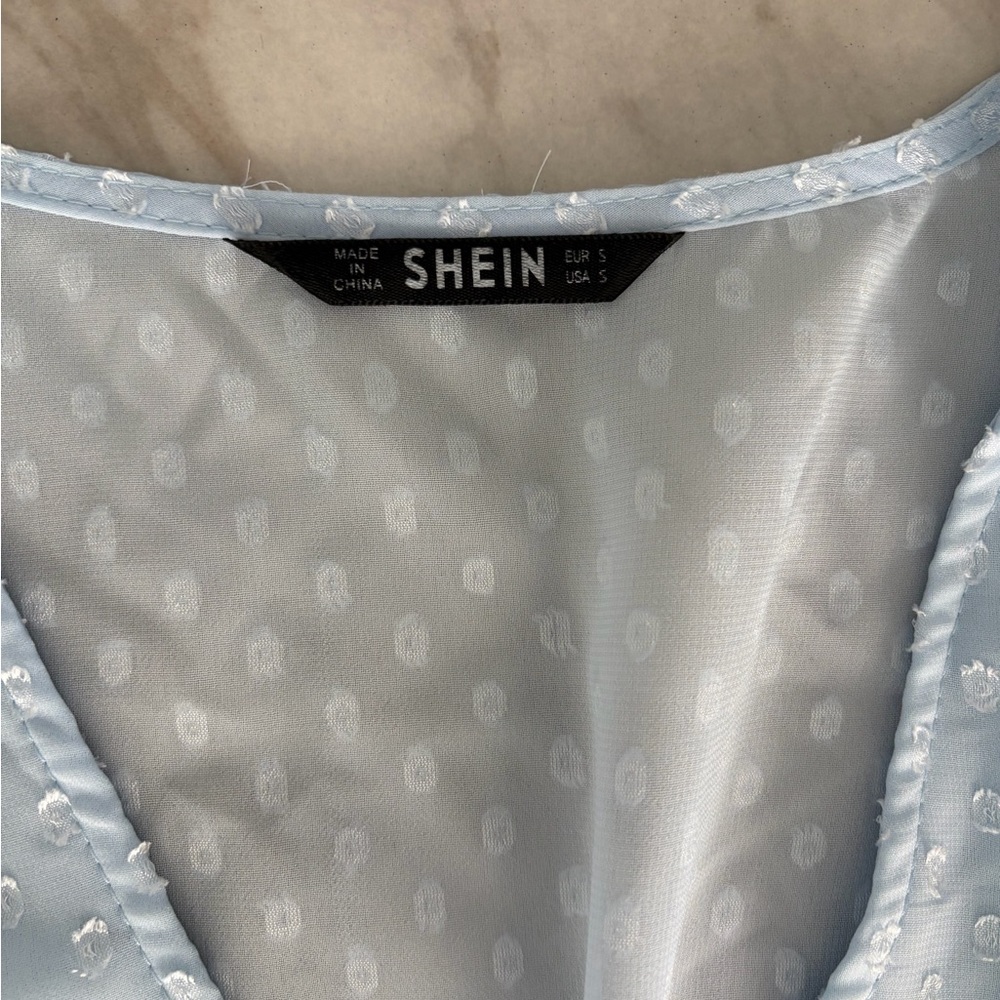 SHEIN Sky Blue Textured Top - Picture 2 of 2